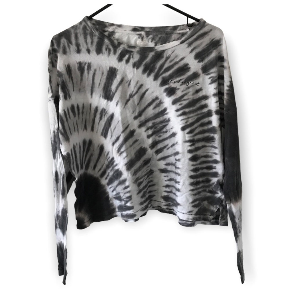 Pink Victoria’s Secret tie dye long sleeve crop top